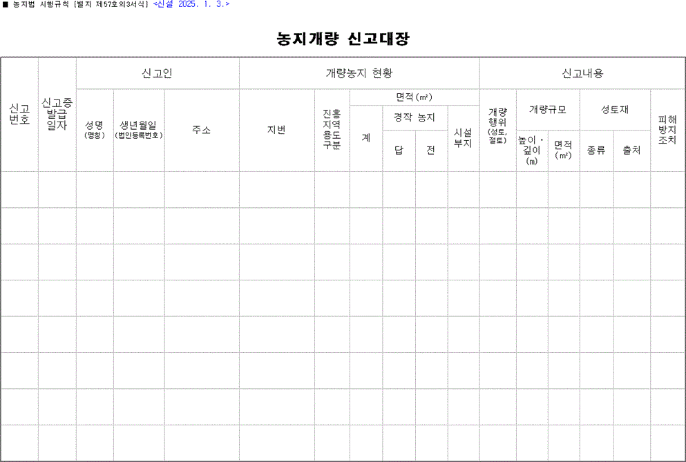 농지대장 신청